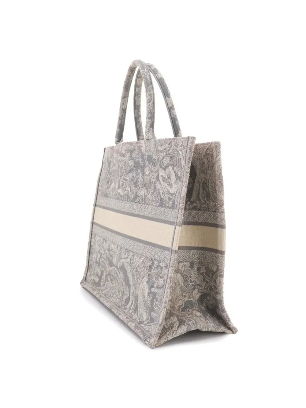 Dior Toile de Jouy Book Tote Large Canvas Gray Ecru